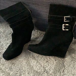 Michael Kors suede wedge booties *read description